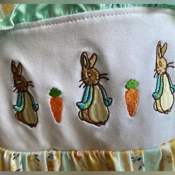 Abby & Evie Embroidered Peter Rabbit Sundress in Floral Pastels NWT - Picture 8 of 11